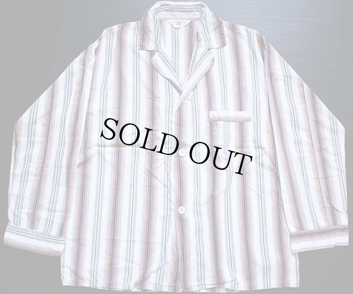 画像2: 50s FRUIT OF THE LOOM マルチストライプ パジャマ シャツ&パンツ セット (2)