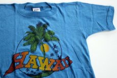 画像1: デッドストック★80s HAWAII パキ綿 Tシャツ 青 M (1)