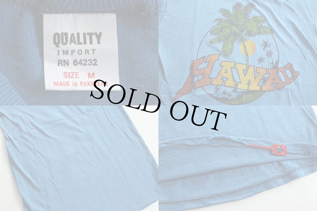 画像3: デッドストック★80s HAWAII パキ綿 Tシャツ 青 M (3)