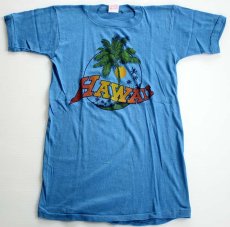 画像2: デッドストック★80s HAWAII パキ綿 Tシャツ 青 M (2)