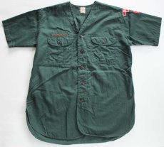 画像1: 50s BSA ボーイスカウト パッチ&マチ付き ノーカラー 半袖 コットンポプリンシャツ 15 (1)