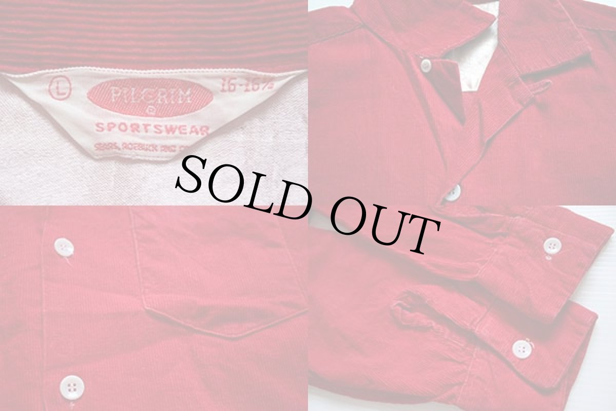 画像3: 50s SEARS PILGRIMピルグリム コーデュロイシャツ 赤 L (3)