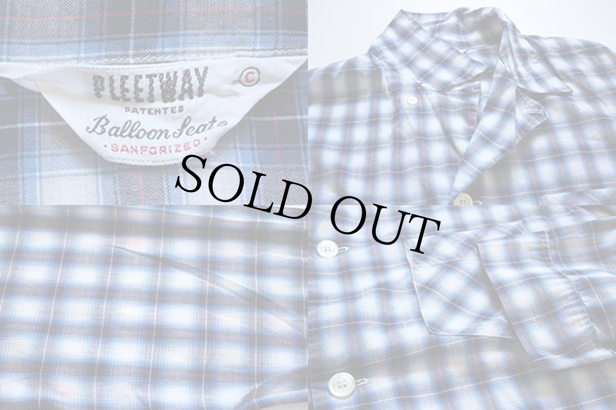 画像3: 50s PLEETWAY オンブレチェック パジャマシャツ (3)