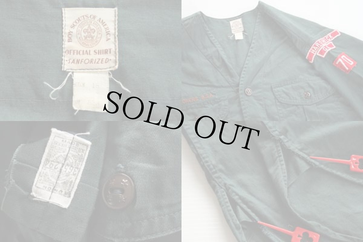 画像3: 50s BSA ボーイスカウト パッチ&マチ付き ノーカラー 半袖 コットンポプリンシャツ 15 (3)