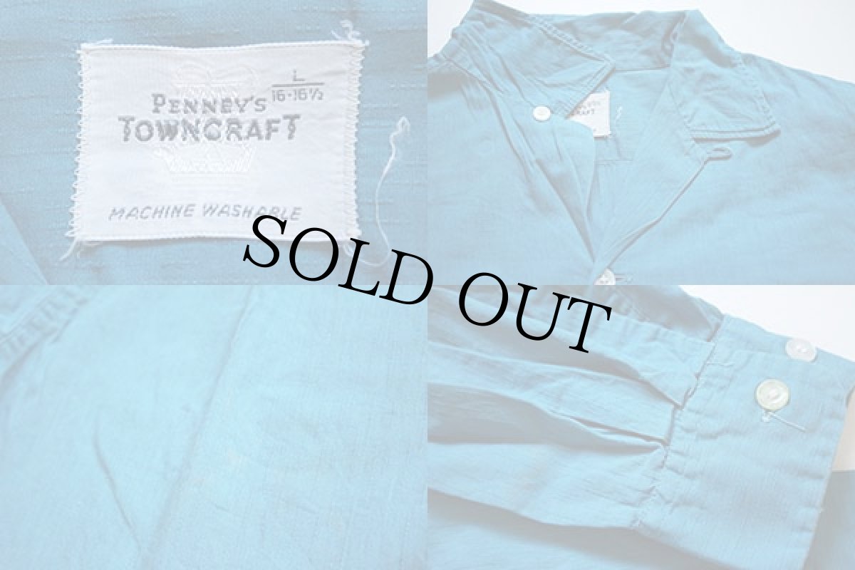 画像3: 60s PENNEY'S TOWNCRAFT カスリ柄 オープンカラー コットンシャツ L (3)