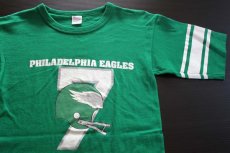 画像1: 80s USA製 Championチャンピオン NFL PHILADELPHIA EAGLES コットン フットボールTシャツ 緑 M (1)