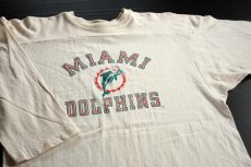 画像2: 80s USA製 Championチャンピオン MIAMI DOLPHINS フットボールTシャツ 生成り XL (2)