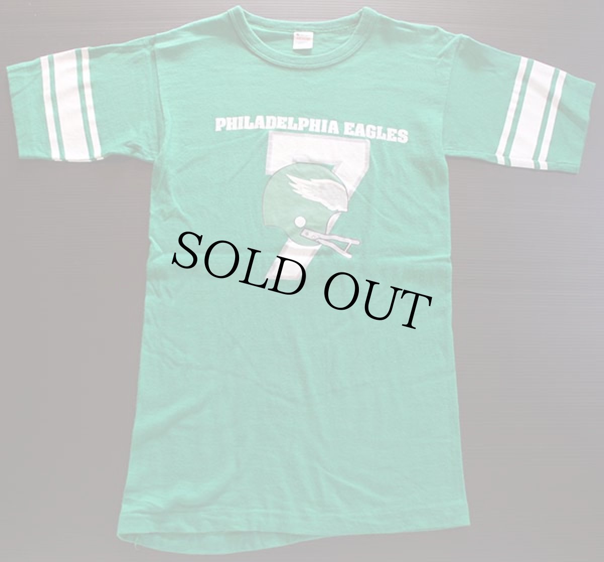 画像1: 80s USA製 Championチャンピオン NFL PHILADELPHIA EAGLES コットン フットボールTシャツ 緑 M (1)