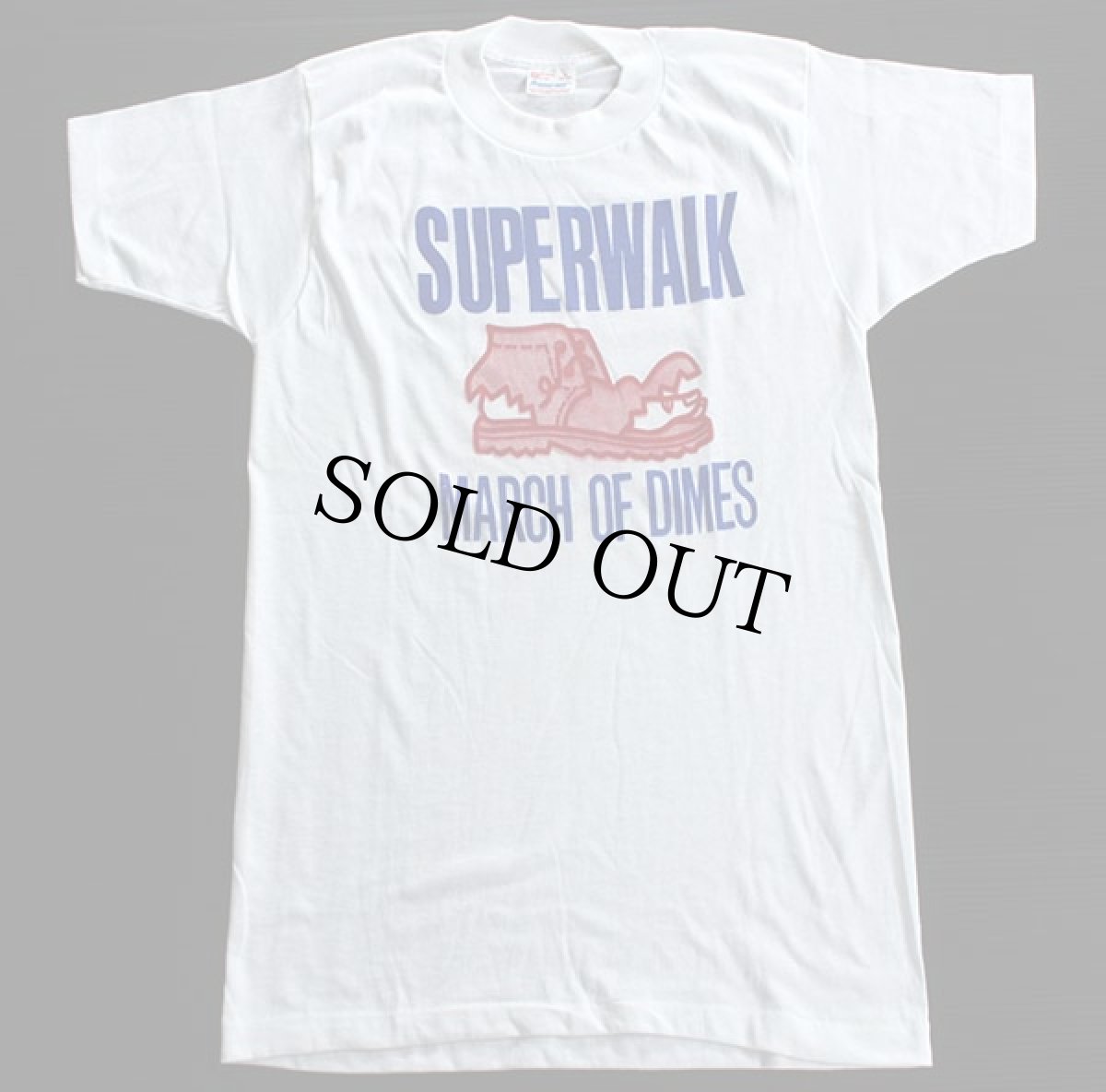 画像2: 70s SUPERWALK 染み込みプリント Tシャツ 白 S (2)