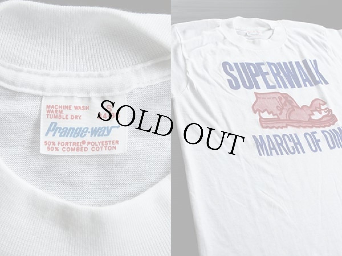 画像3: 70s SUPERWALK 染み込みプリント Tシャツ 白 S (3)