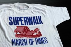 画像1: 70s SUPERWALK 染み込みプリント Tシャツ 白 S (1)