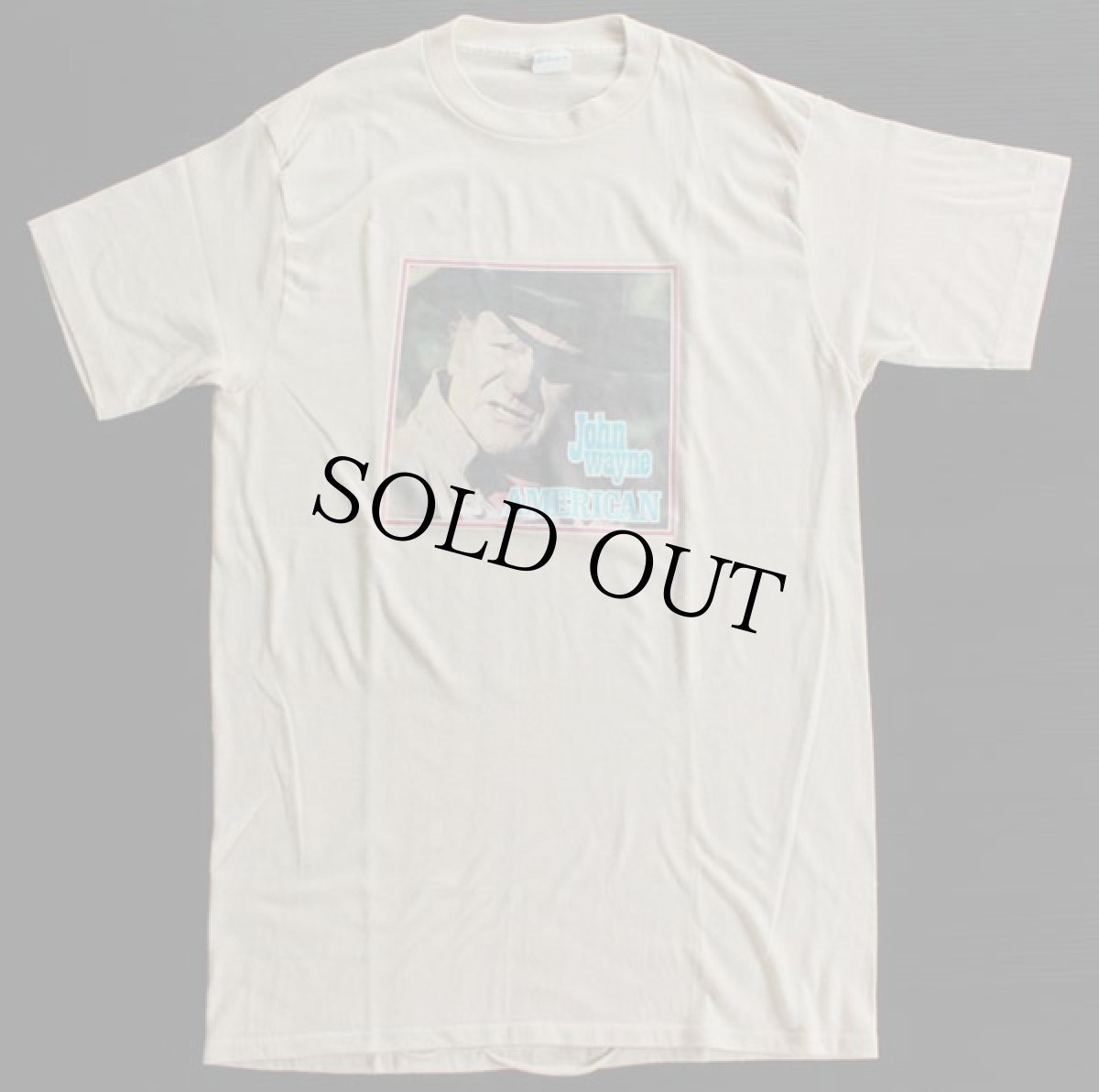 画像2: 70s USA製 John Wayne ジョン ウェイン フォトプリント Tシャツ ベージュ L★転写 (2)