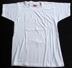 画像2: デッドストック★70s 無地 コットンTシャツ 白 M (2)