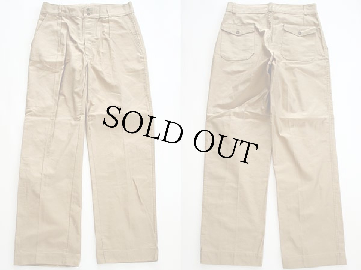 画像2: デッドストック★50s イタリア軍 コットン チノパンツ カーキ w34 (2)