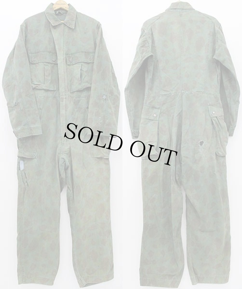 画像2: 40s 米軍 M-42 ダックハンターカモ HBT ヘリンボーンツイル オールインワン 後染め★つなぎ (2)