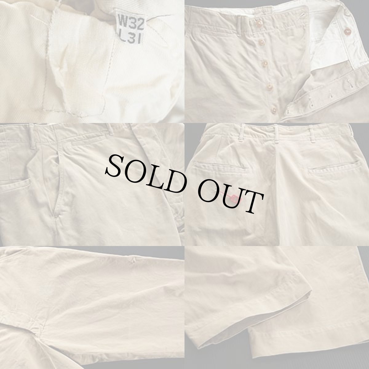 画像3: 40s 米軍 U.S.ARMY M-43 ガスフラップ コットン チノパンツ カーキ w32 L31 (3)