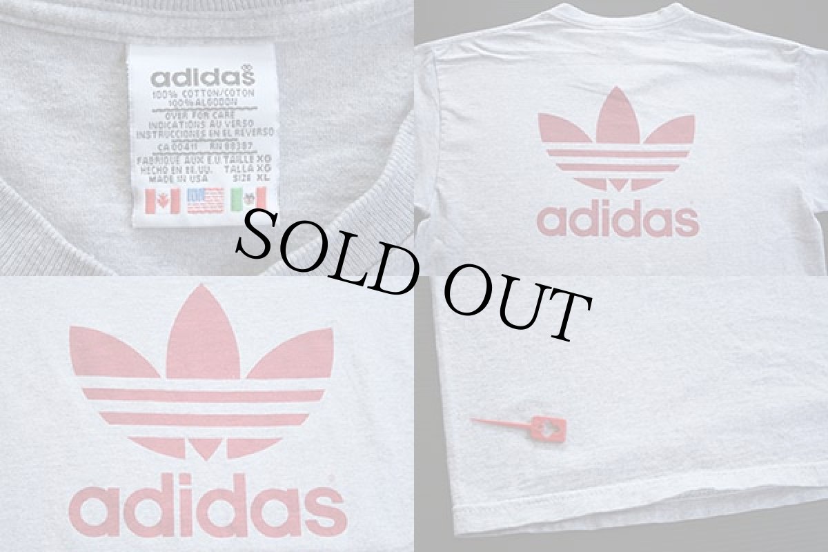 画像3: 80s USA製 adidasアディダス トレフォイル ビッグロゴ コットンTシャツ グレー XL (3)
