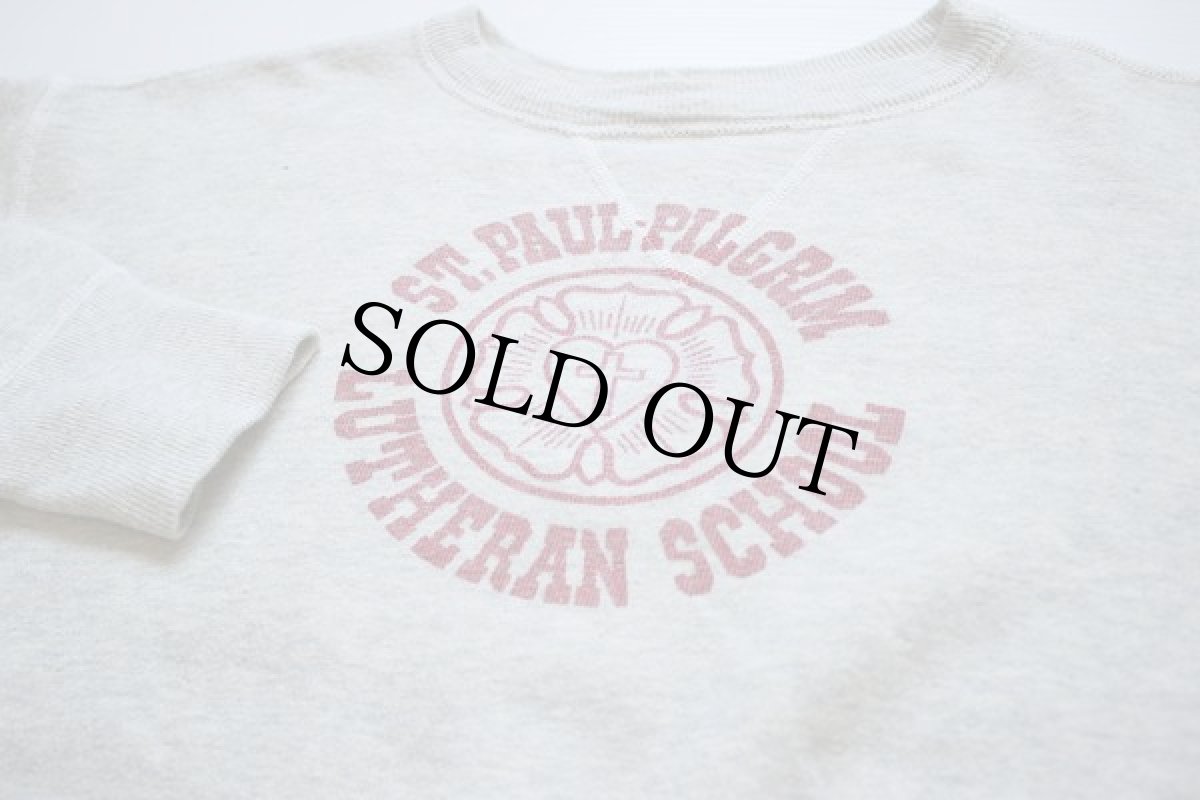 画像2: 50s RUSSELLラッセル 染み込みプリント 前V スウェット グレー (2)