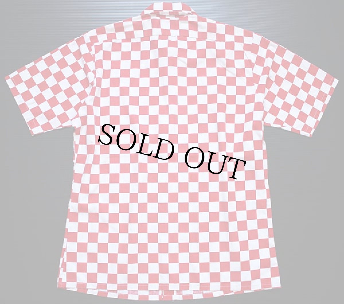 画像2: 70's Christopher Scott チェッカー柄 半袖シャツ 赤×白 M (2)
