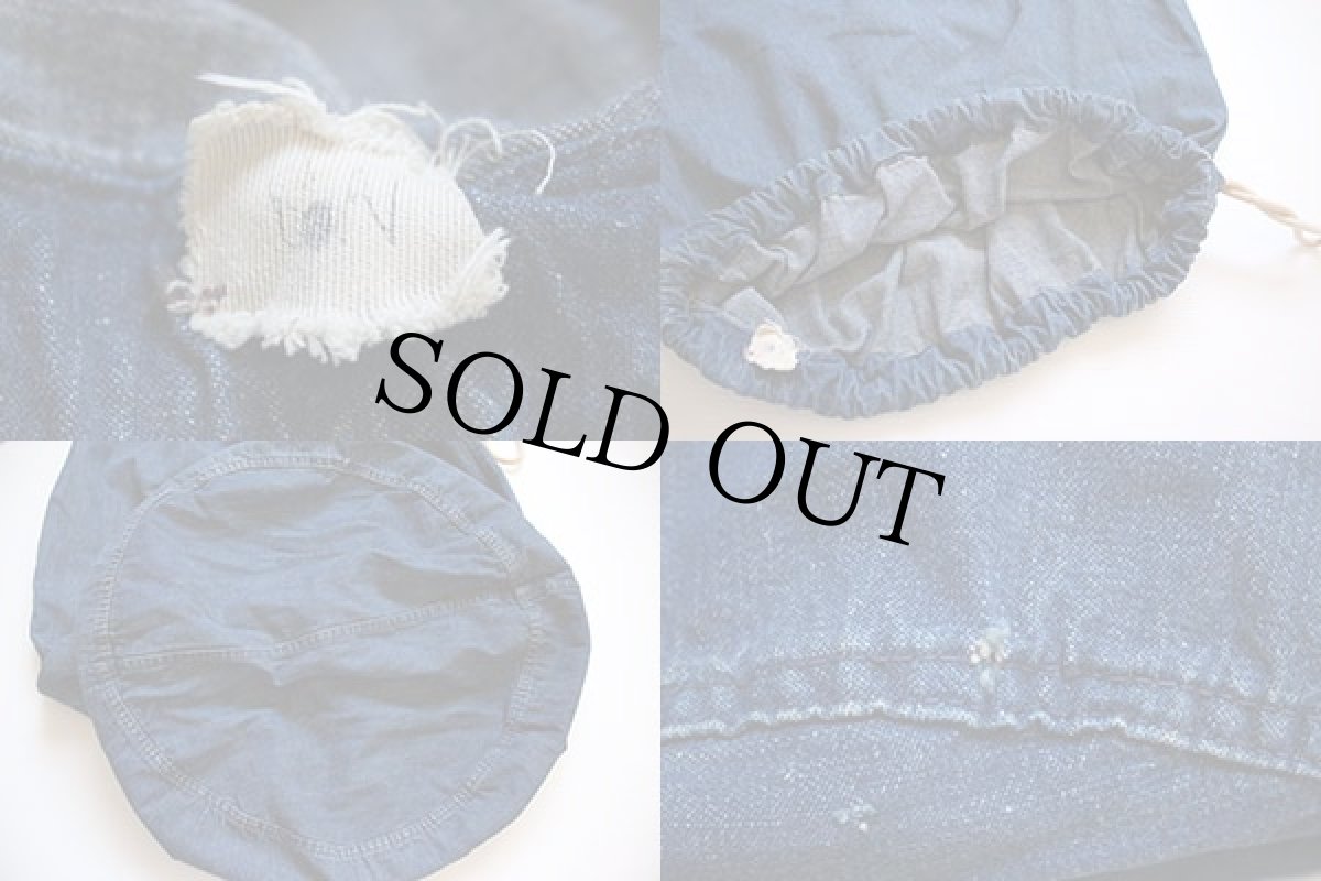 画像3: 40s 米軍 U.S.NAVY インディゴ デニム バラックバッグ★ランドリーバッグ (3)