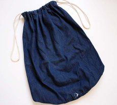 画像1: 40s 米軍 U.S.NAVY インディゴ デニム バラックバッグ★ランドリーバッグ (1)