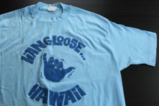 画像1: 80s USA製 HANG LOOSE HAWAII Tシャツ 水色 XL (1)