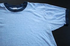 画像1: 70s TOWNCRAFT 無地 リンガーTシャツ 杢ブルー XL (1)