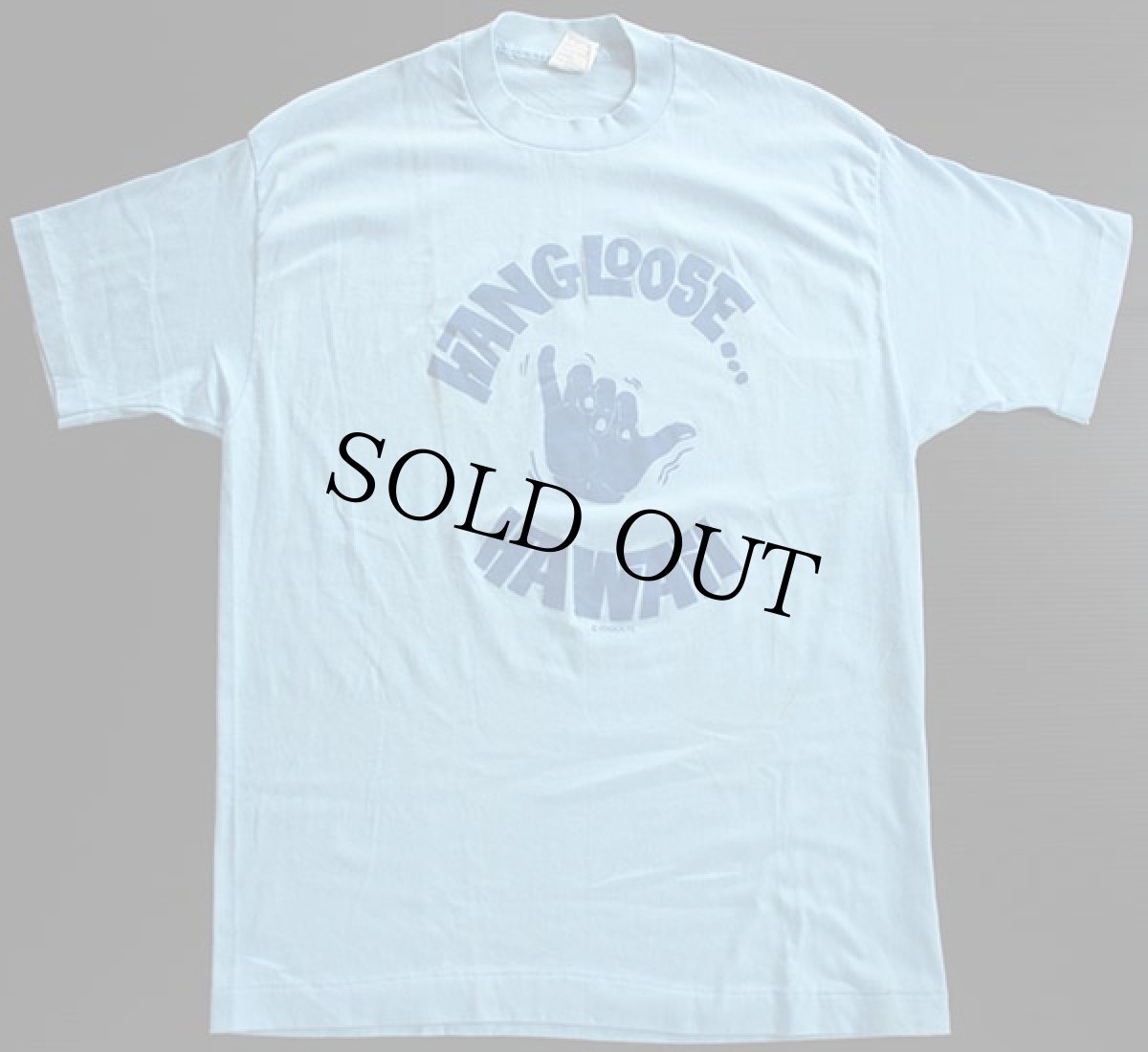 画像2: 80s USA製 HANG LOOSE HAWAII Tシャツ 水色 XL (2)