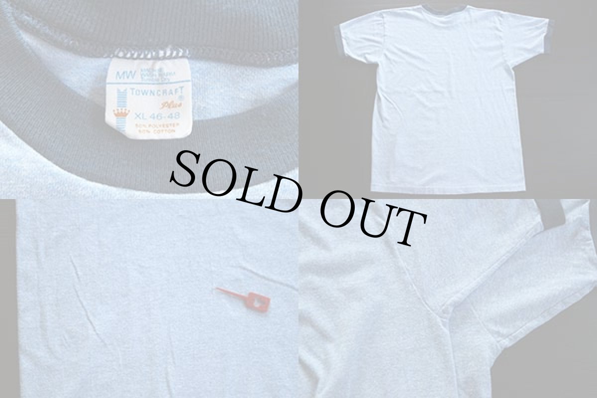 画像3: 70s TOWNCRAFT 無地 リンガーTシャツ 杢ブルー XL (3)