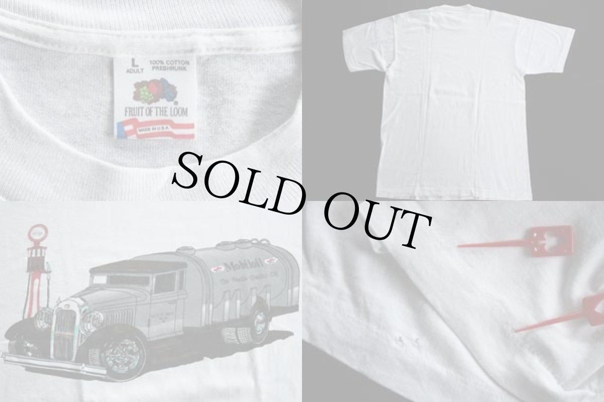 画像3: 80s USA製 Mobil oil コットンTシャツ 白 L (3)