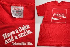 画像3: 80s Coca-Colaコカコーラ ロゴ Tシャツ 赤 L (3)