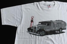 画像1: 80s USA製 Mobil oil コットンTシャツ 白 L (1)