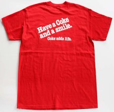 画像2: 80s Coca-Colaコカコーラ ロゴ Tシャツ 赤 L (2)