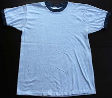 画像2: 70s TOWNCRAFT 無地 リンガーTシャツ 杢ブルー XL (2)