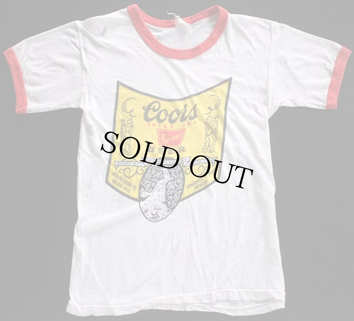 画像2: 70s USA製 Coors 染み込みプリント リンガーTシャツ (2)