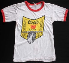 画像2: 70s USA製 Coors 染み込みプリント リンガーTシャツ (2)