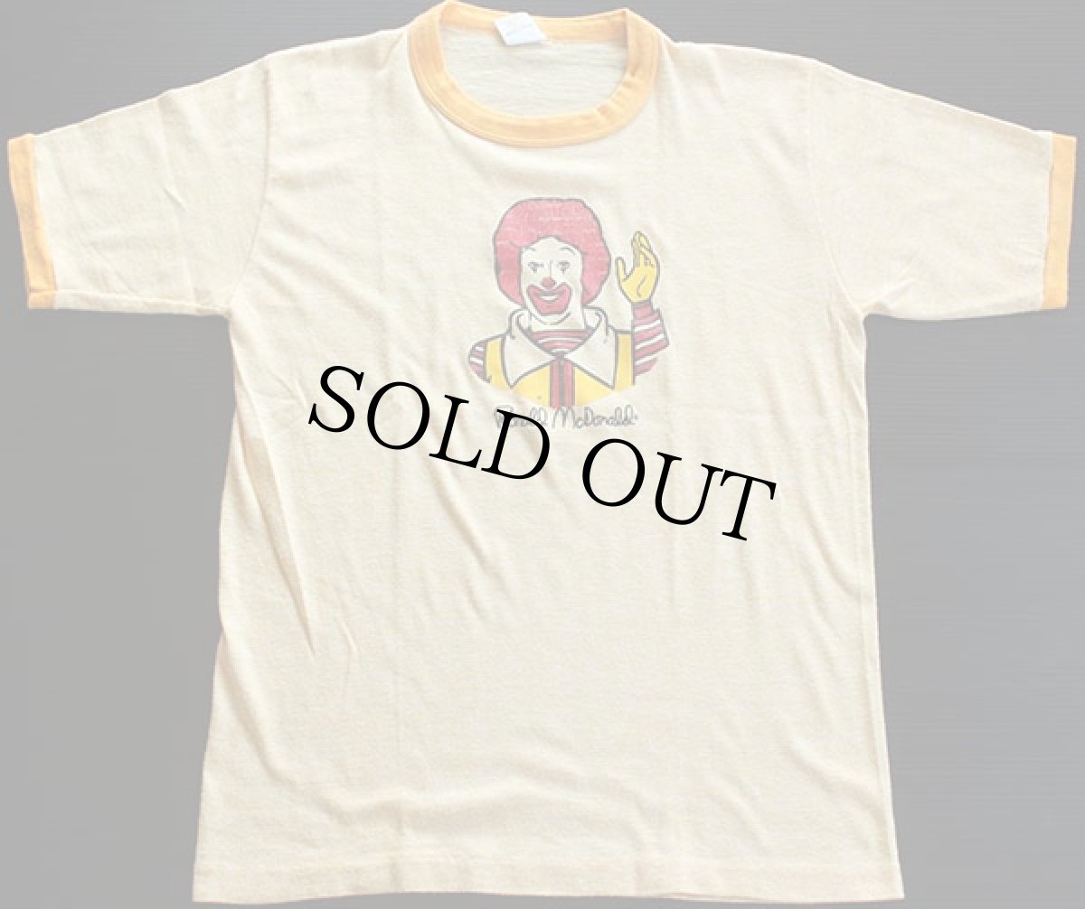 画像2: 80s USA製 McDonald'sマクドナルド リンガーTシャツ 杢イエロー (2)