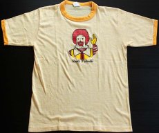 画像2: 80s USA製 McDonald'sマクドナルド リンガーTシャツ 杢イエロー (2)