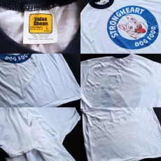画像3: 80s USA製 Velva Sheen DOGFOOD染み込みプリント リンガーTシャツ L (3)