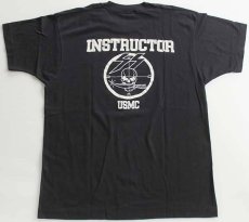 画像1: 80s USA製 USMC スカル Tシャツ 黒 L (1)