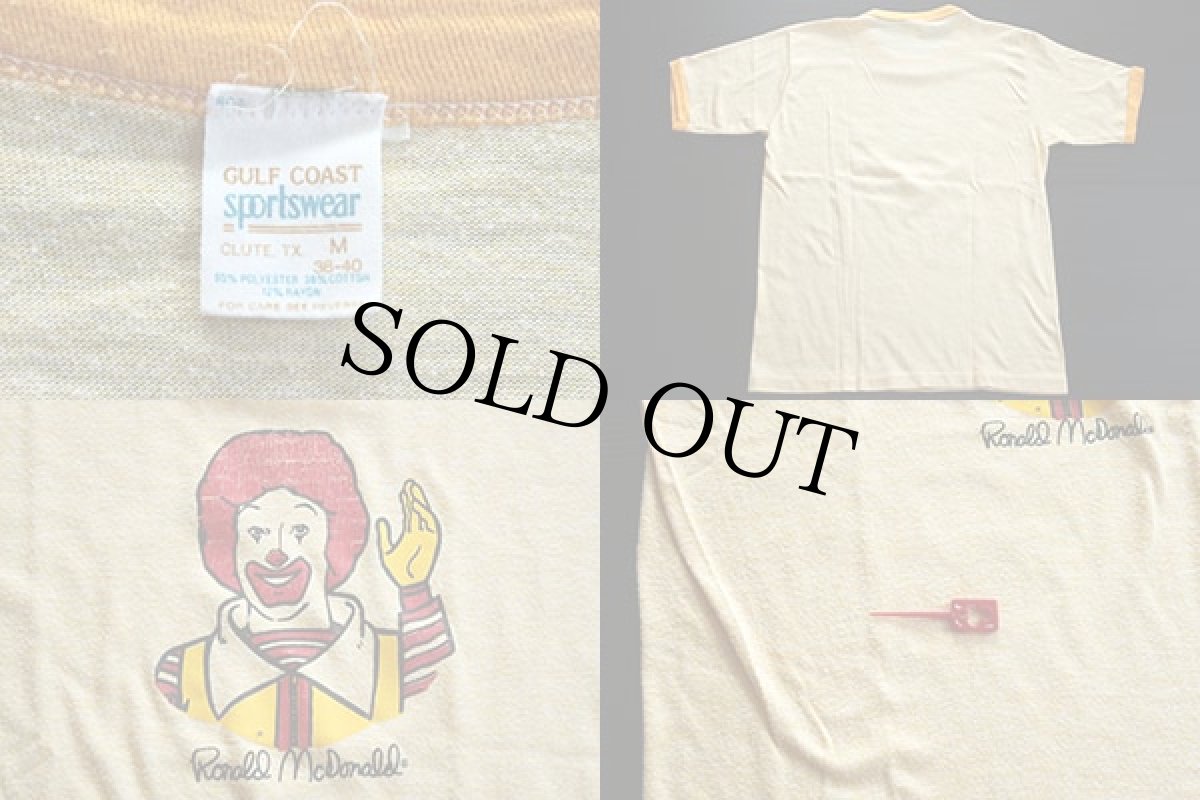 画像3: 80s USA製 McDonald'sマクドナルド リンガーTシャツ 杢イエロー (3)