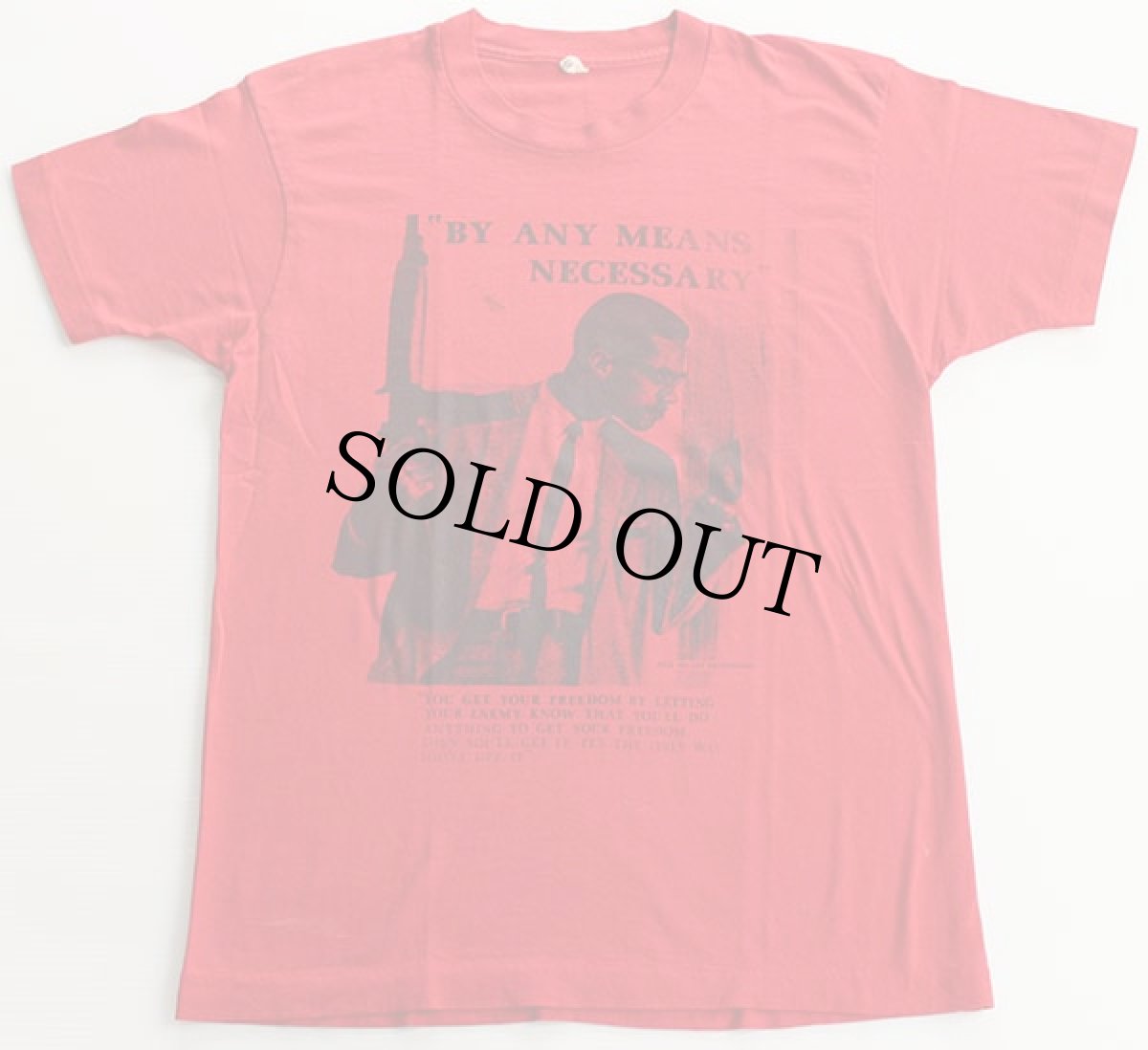 画像2: 80s USA製 BY ANY MEANS NECESSARY マルコムX Tシャツ 赤 L (2)