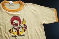 画像1: 80s USA製 McDonald'sマクドナルド リンガーTシャツ 杢イエロー (1)