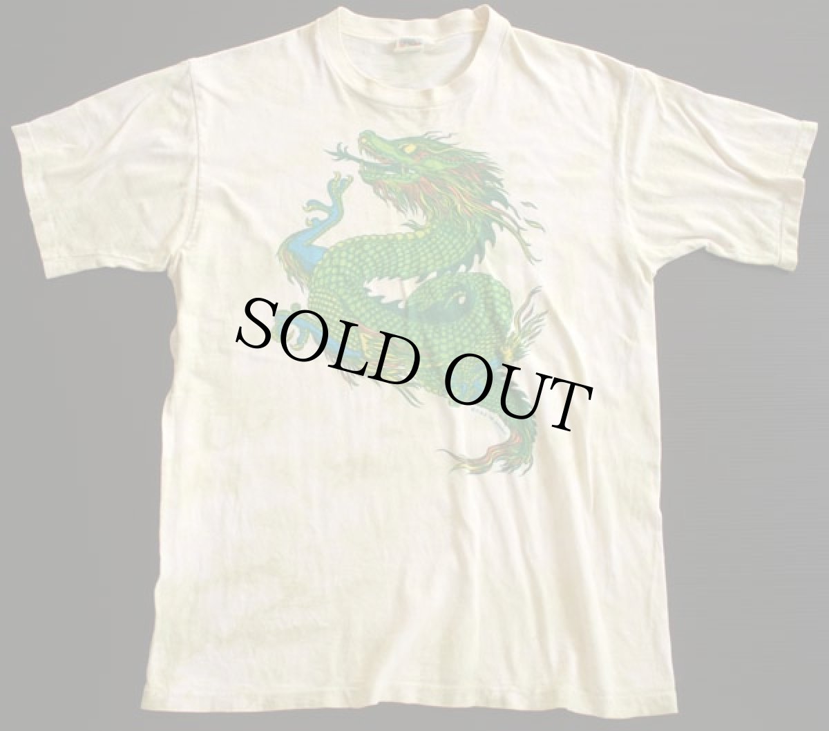 画像2: 70s crazy shirts ドラゴン 染み込みプリント タイダイ染め コットンTシャツ (2)
