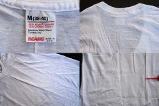 画像3: デッドストック★70s SEARS Vネック 無地 Tシャツ 白 M (3)