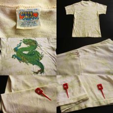画像3: 70s crazy shirts ドラゴン 染み込みプリント タイダイ染め コットンTシャツ (3)