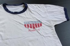 画像1: 70s CAMP HICKORY 染み込みプリント リンガーTシャツ (1)