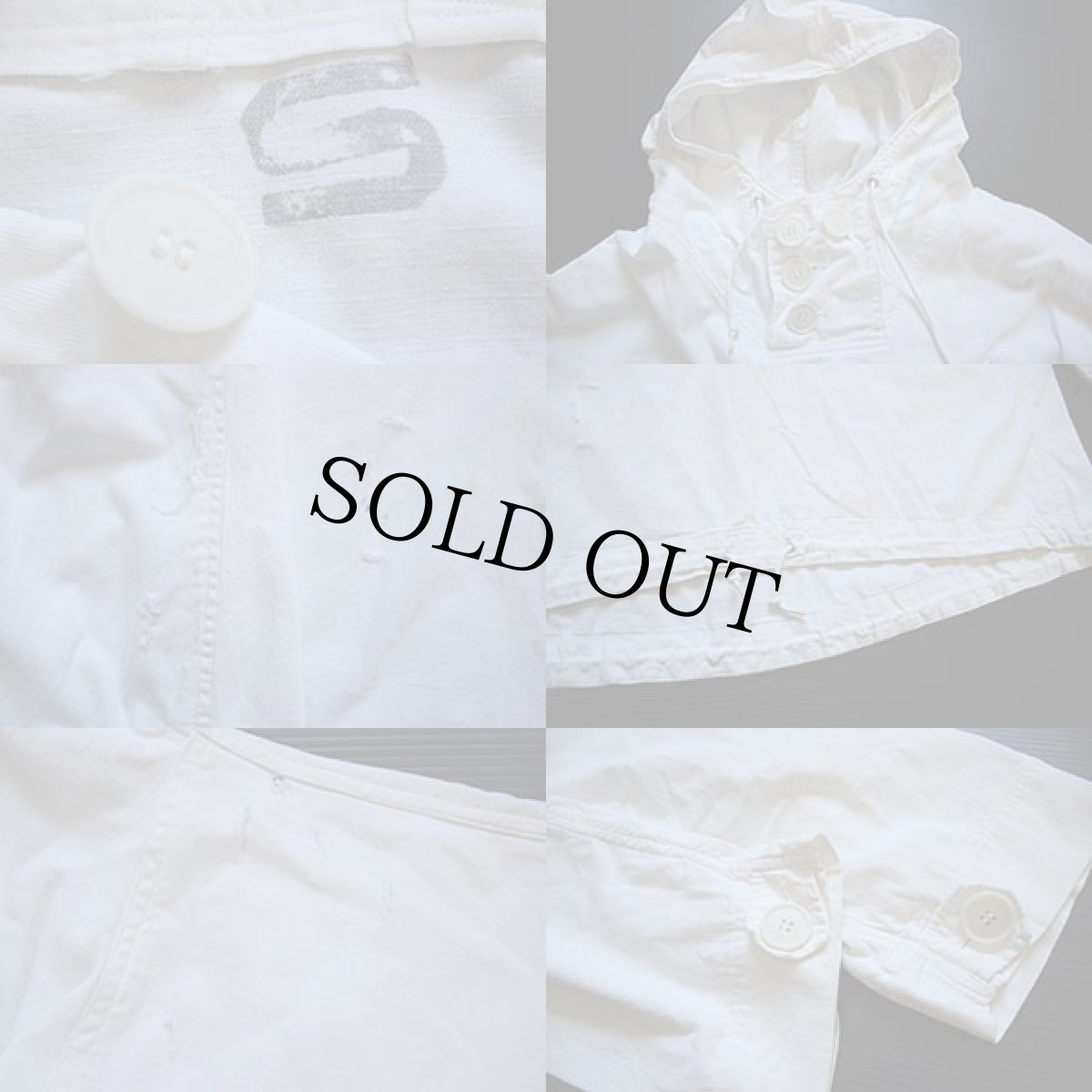 画像3: 40s 米軍 ホワイトパーカー S (3)