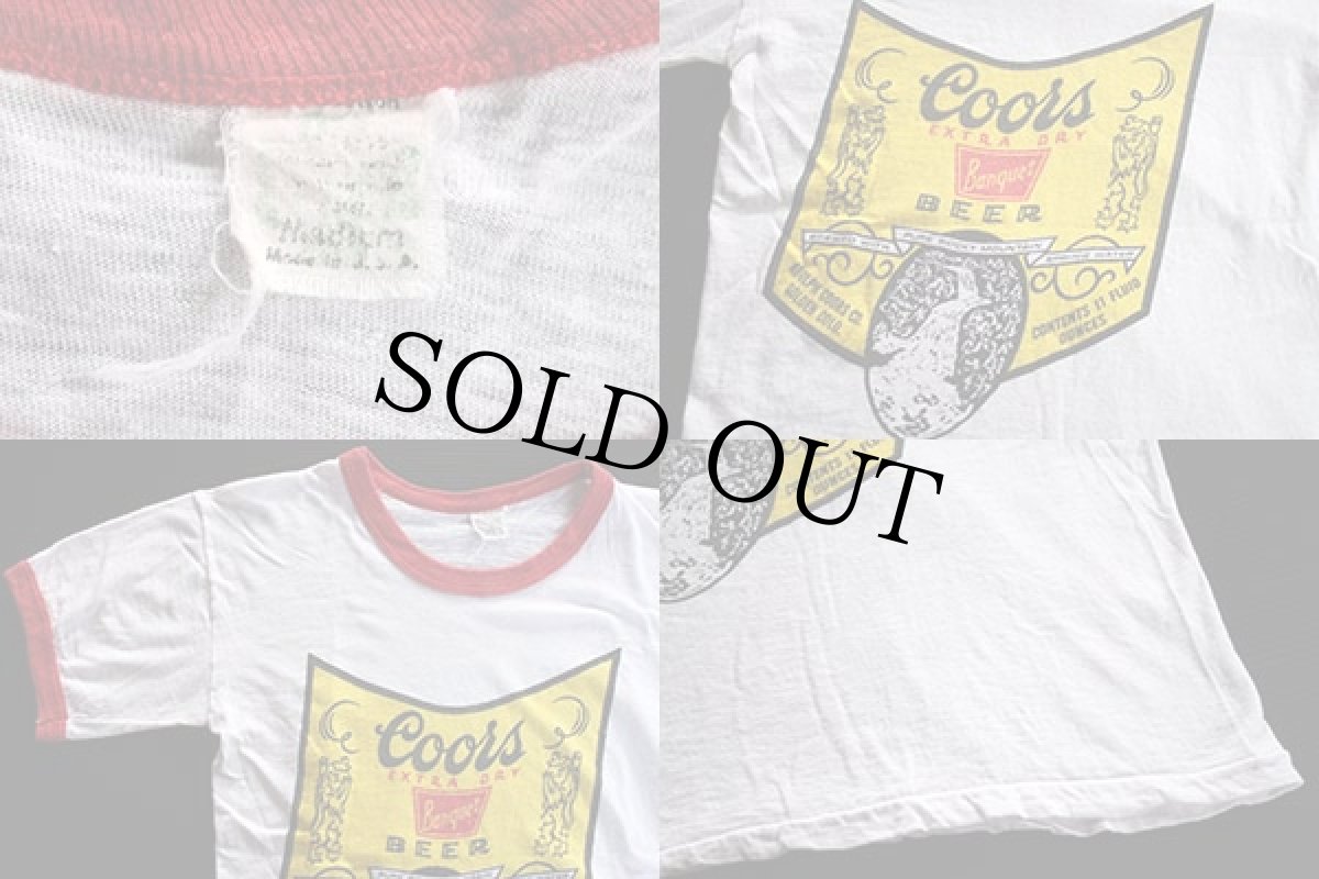 画像3: 70s USA製 Coors 染み込みプリント リンガーTシャツ (3)