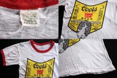 画像3: 70s USA製 Coors 染み込みプリント リンガーTシャツ (3)